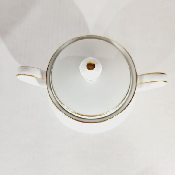 Noritake Barrington Sugar Creamer 2030 Gold Trim Footed Pedestal Cross Atomic - Picture 7 of 10